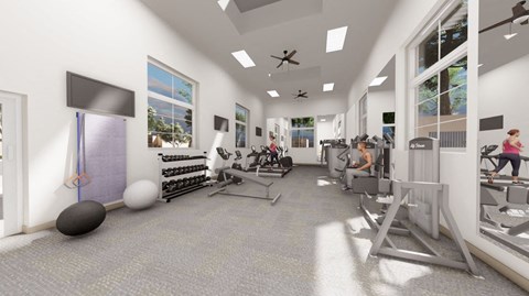 State of the art fitness center  at Altitude at Vizcaya, Santa Fe, New Mexico